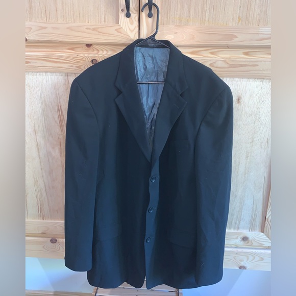 Alfani Wool Plus Lycra black blazer business suit jacket size 44L - Picture 1 of 3